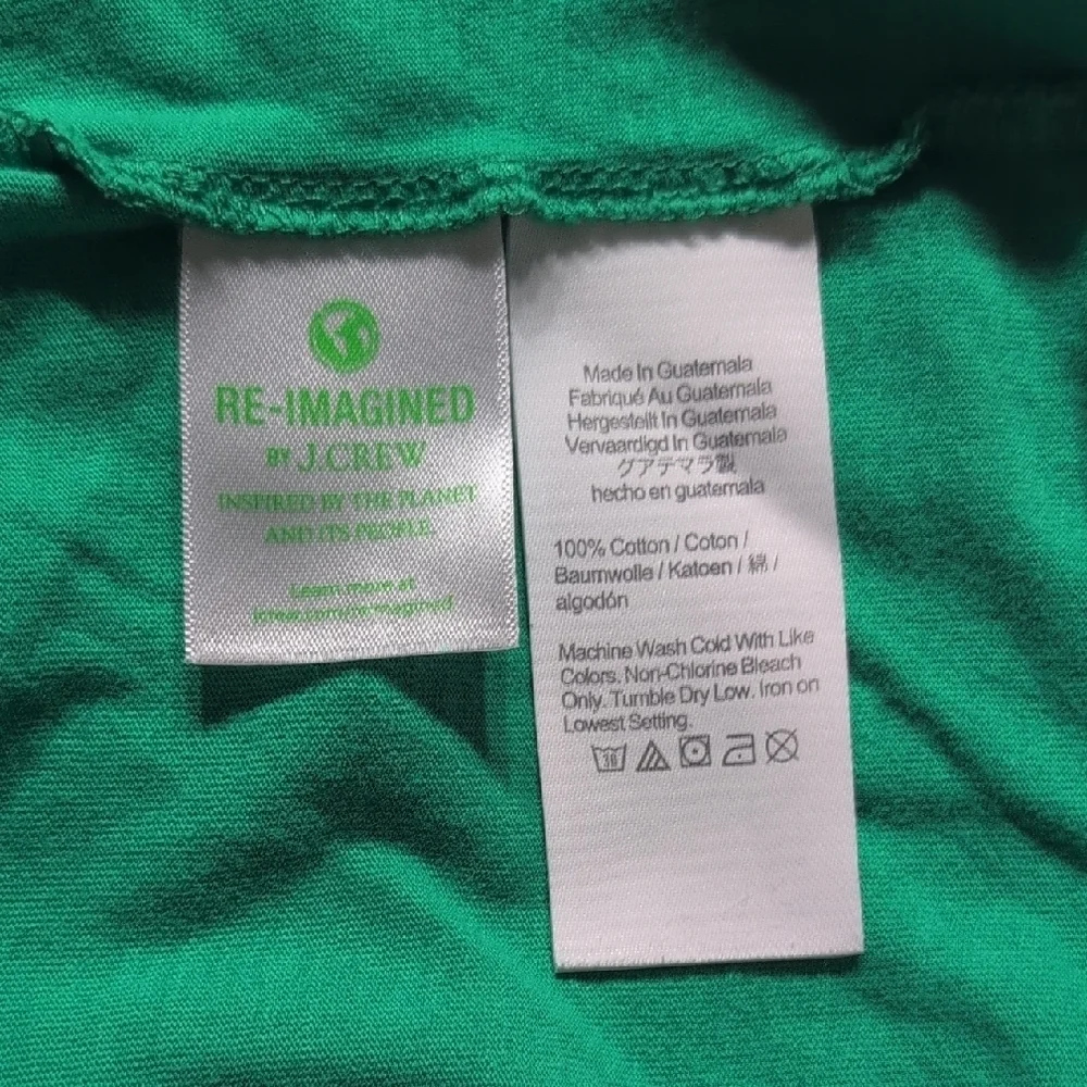 J. Crew Vibrant Green Tee Dress Size Medium